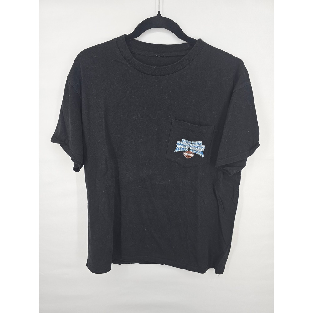 Harley Davidson Shirt Mens XL Black Outer Banks Bike Week 2018 Pocket Graphic T